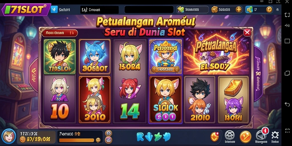 Tampilan gameplay 171SLOT dengan karakter anime yang menakjubkan.