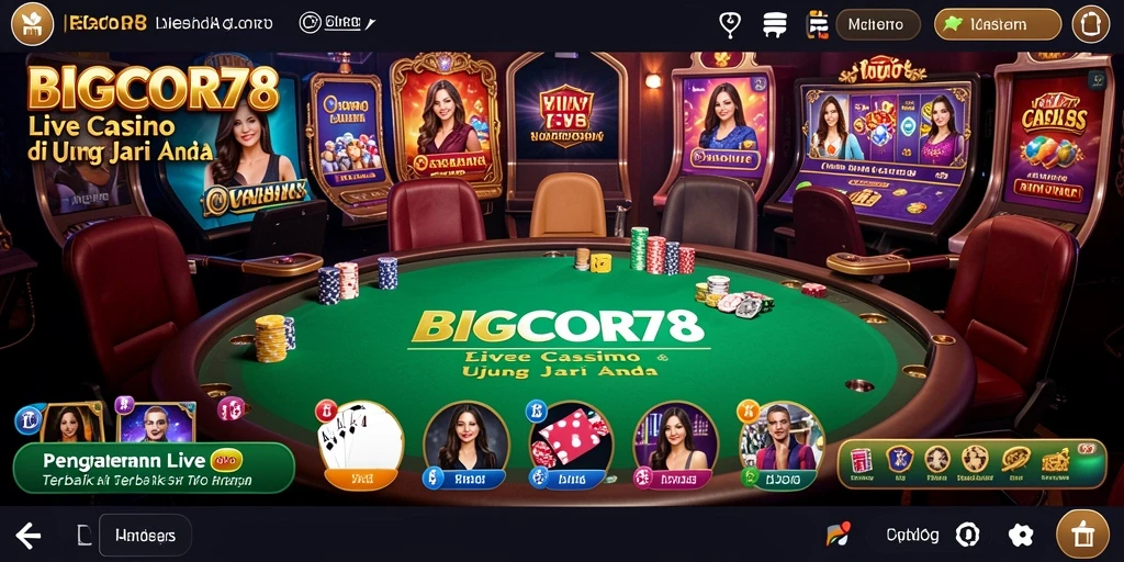 Tampilan gameplay mendebarkan dengan dealer live di BIGCOR78.