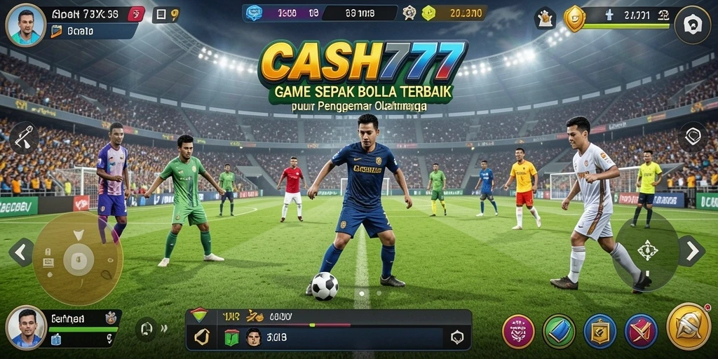 Tampilan screenshot utama dari <strong>CASH777</strong> yang menunjukkan aksi sepak bola yang mendebarkan.