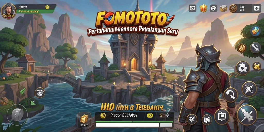 Tangkapan layar gameplay FOMOTOTO menampilkan menara dan musuh yang berinteraksi dinamis.