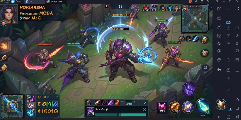 Tangkapan layar gameplay HOKIARENA yang menampilkan pertempuran seru.