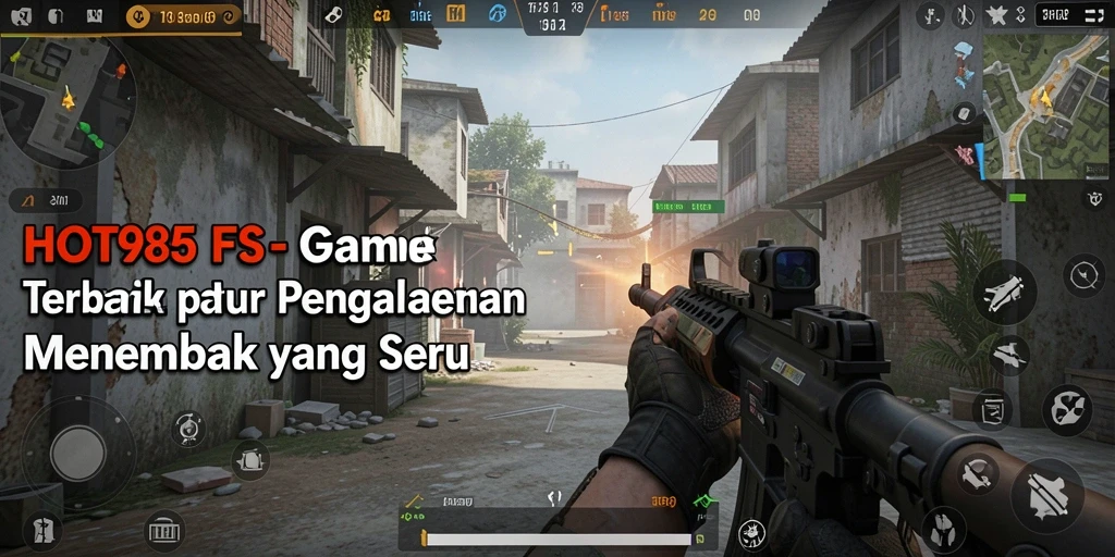 Tampilan gameplay mendebarkan di HOT985 dengan aksi tembak-menembak intens.