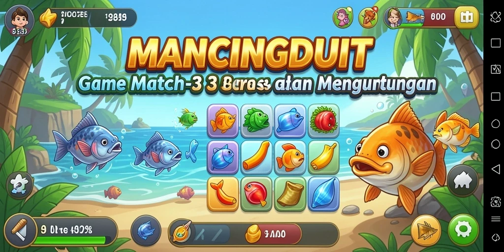 Tampilkan gameplay seru MANCINGDUIT yang penuh warna.