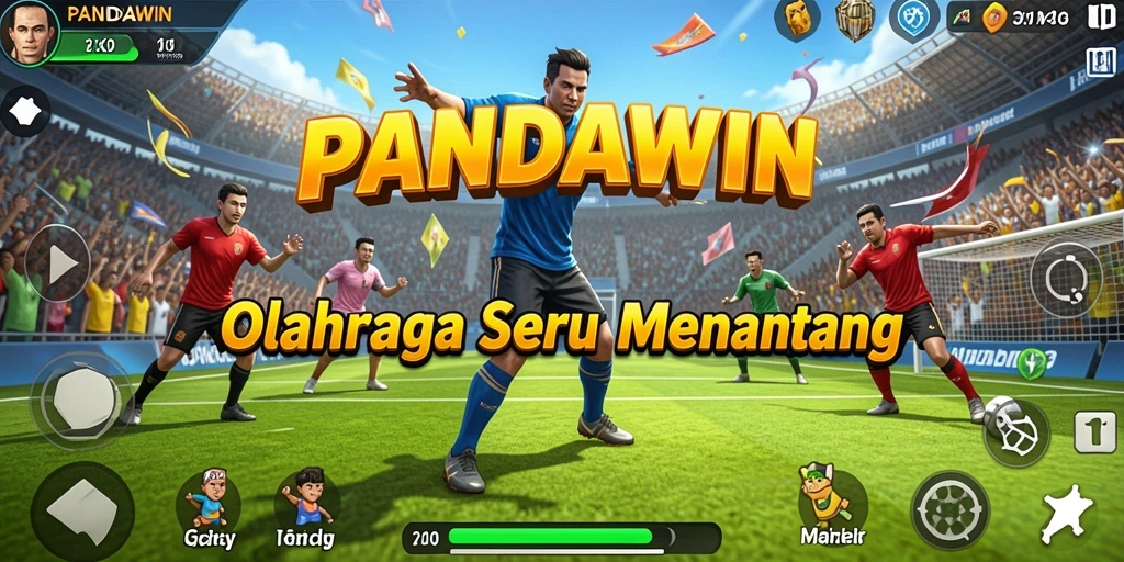 Tampilan gameplay seru dari PANDAWIN dengan aksi olahraga yang mendebarkan.