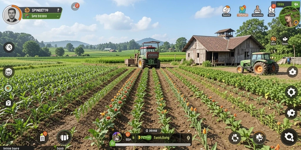 Tampilan menarik dari gameplay SPINBET99 dalam bertani.