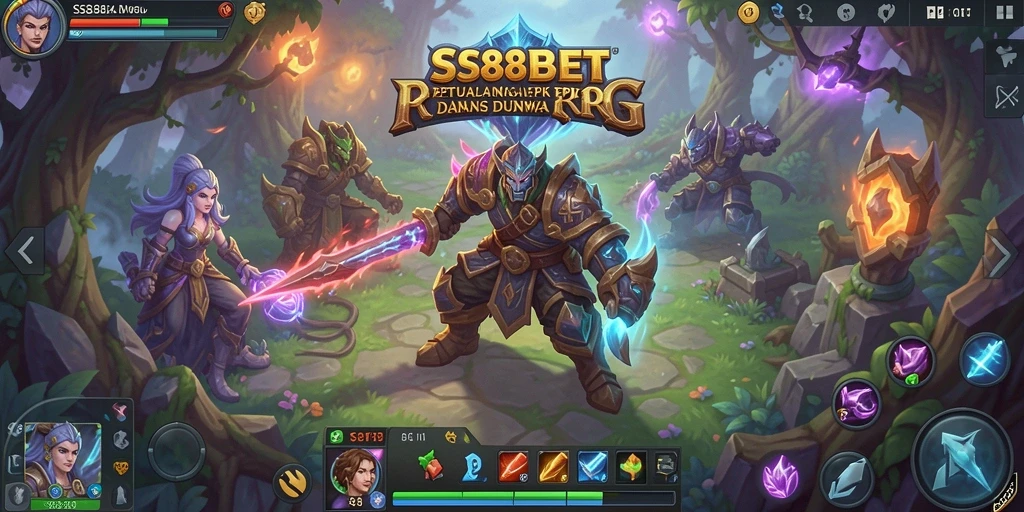 Tampilan gameplay RPG yang menarik dari SS88BET saat karakter bertarung melawan monster.