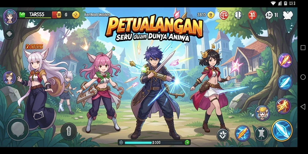 Tampilan gameplay TAR555 yang penuh warna dan karakter menarik.